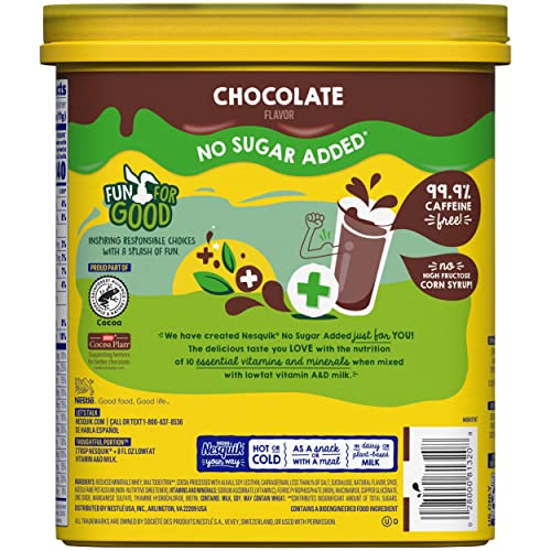 Nesquik Chocolate Powder No Sugar Added 2