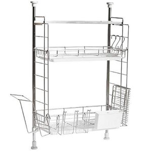 ステンレス 突っ張り水切りラック 楽天市場】【送料無料】流れる 突っ張り 水切りラック