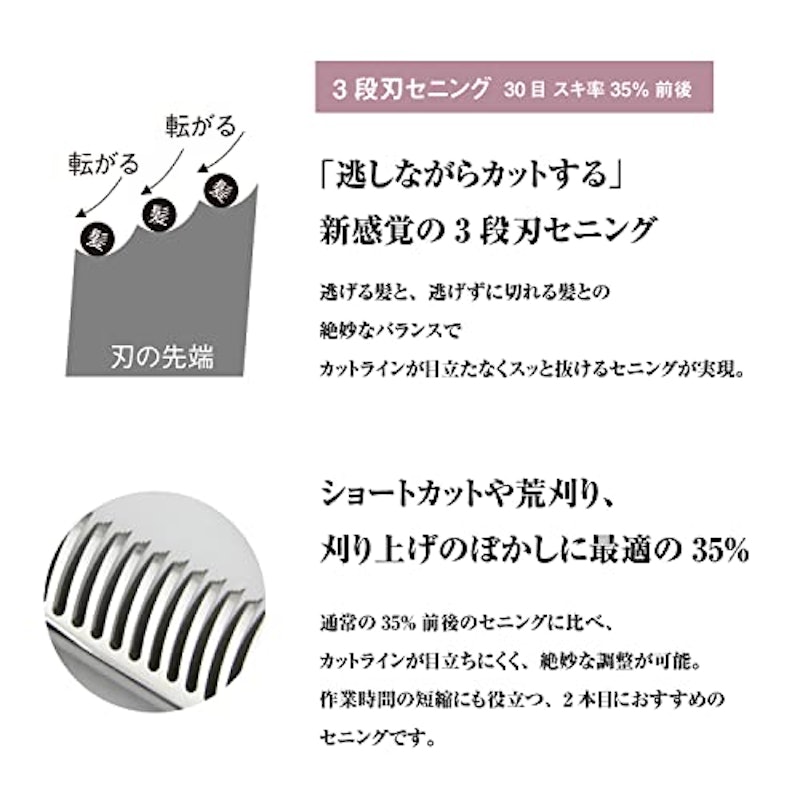 3段型階段刃セニング 2