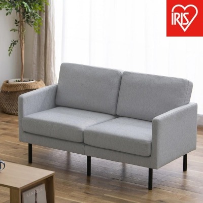 ダークグレー合皮の2人掛けソファ ダークグレー合皮の2人掛けソファ 2人掛けローソファ 合成皮革