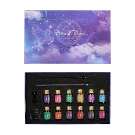 Mancola レインボークリスタルガラスペン ペンインクセットを Mancola レインボークリスタルガラスペン ペンインクセットを