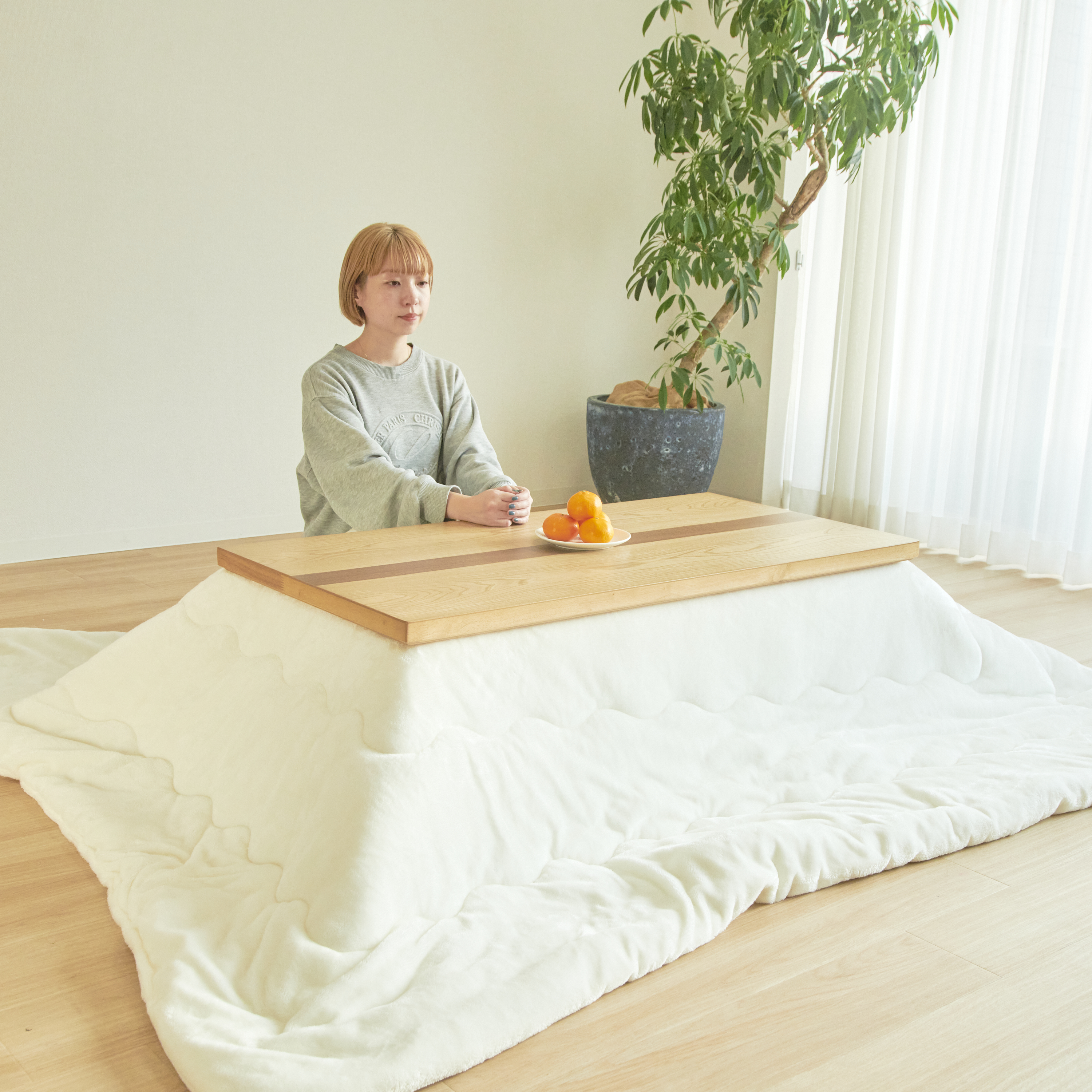 大川家具通リラックス ソファーの高さに合うこたつテーブル UEK-0164を