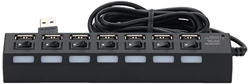 個別スイッチ付 7ポートUSBハブ 7