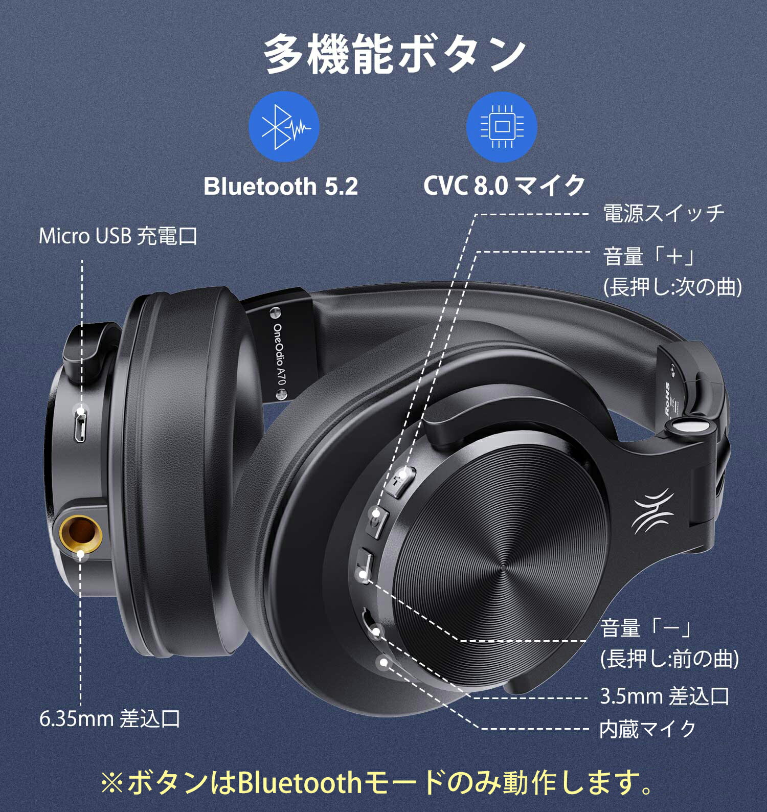 ワイヤレスヘッドホン A70 12