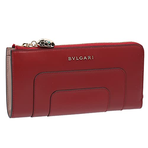 【美品】BVLGARI（ブルガリ）ロゴクリップ　長財布　レッド　定番　人気e05110264