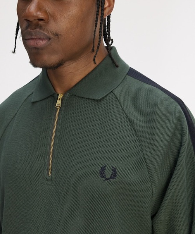 Dash Taped Zip Neck Polo Shirt 3