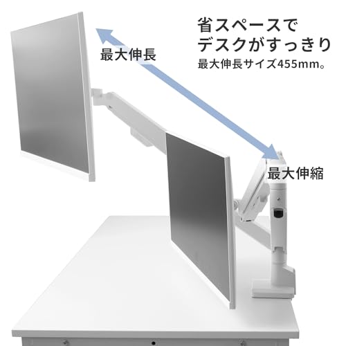 METIYA 省スペースモニターアーム 2画面 ホワイト デュアル Amazon.co.jp: METIYA デュアルモニターアーム 壁掛け 液晶