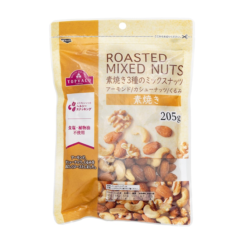 トップバリュ 素焼き3種のミックスナッツ 1
