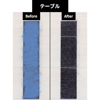 テーブルの砂は99.2%以上を回収!お菓子のクズには吸い残し