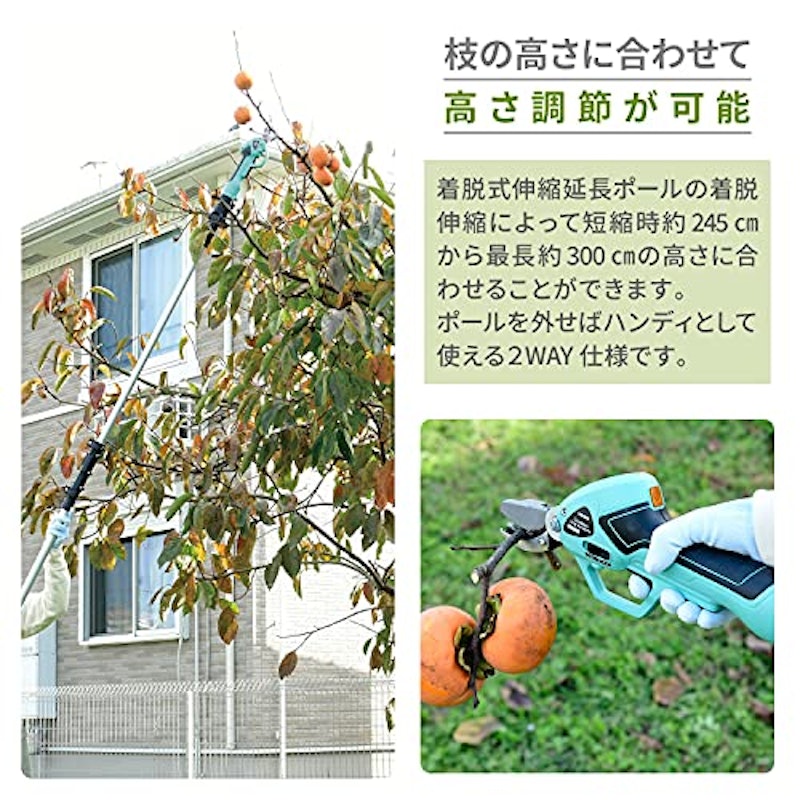 充電式 電動高枝切りばさみ 4