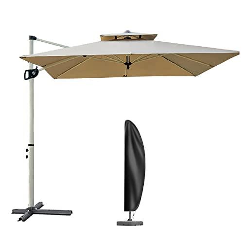 ガーデンパラソル 四角 ベージュ 土台付き 正方形 大きい 簡単 ガーデンパラソル 四角 ベージュ 土台付き 正方形 大きい 簡単