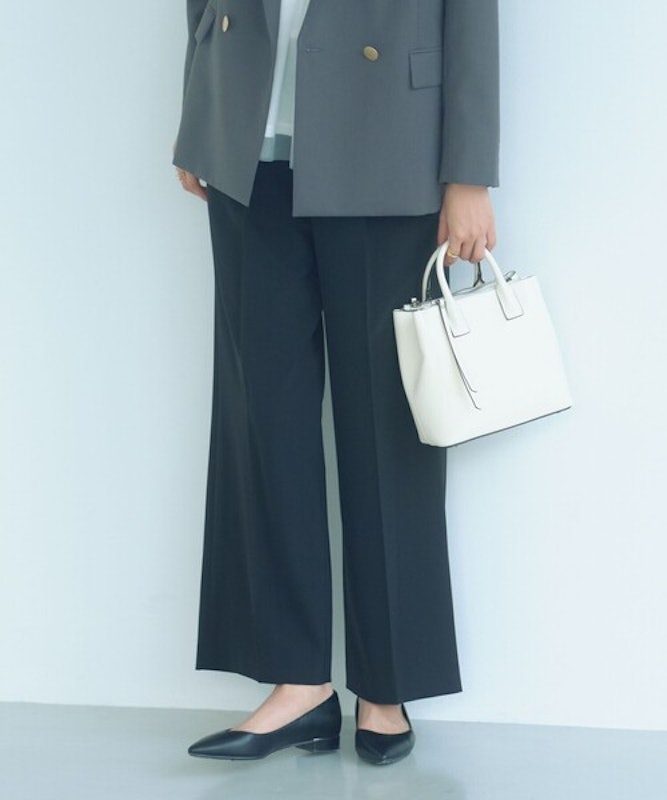パウドレ ワイド パンツ ウォッシャブル ストレッチ 2