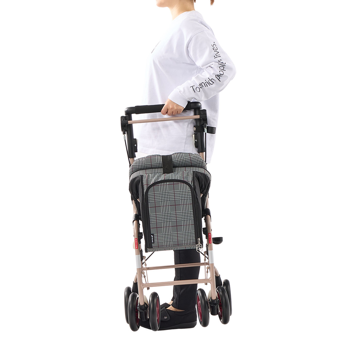 チェック柄クッション付きシルバーカー チェック柄 シルバーカー