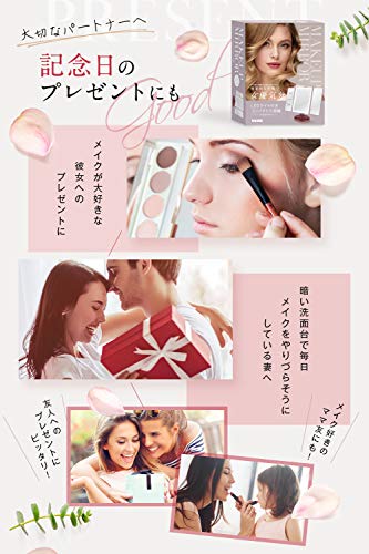LEDライト付き コンパクト三面鏡 8