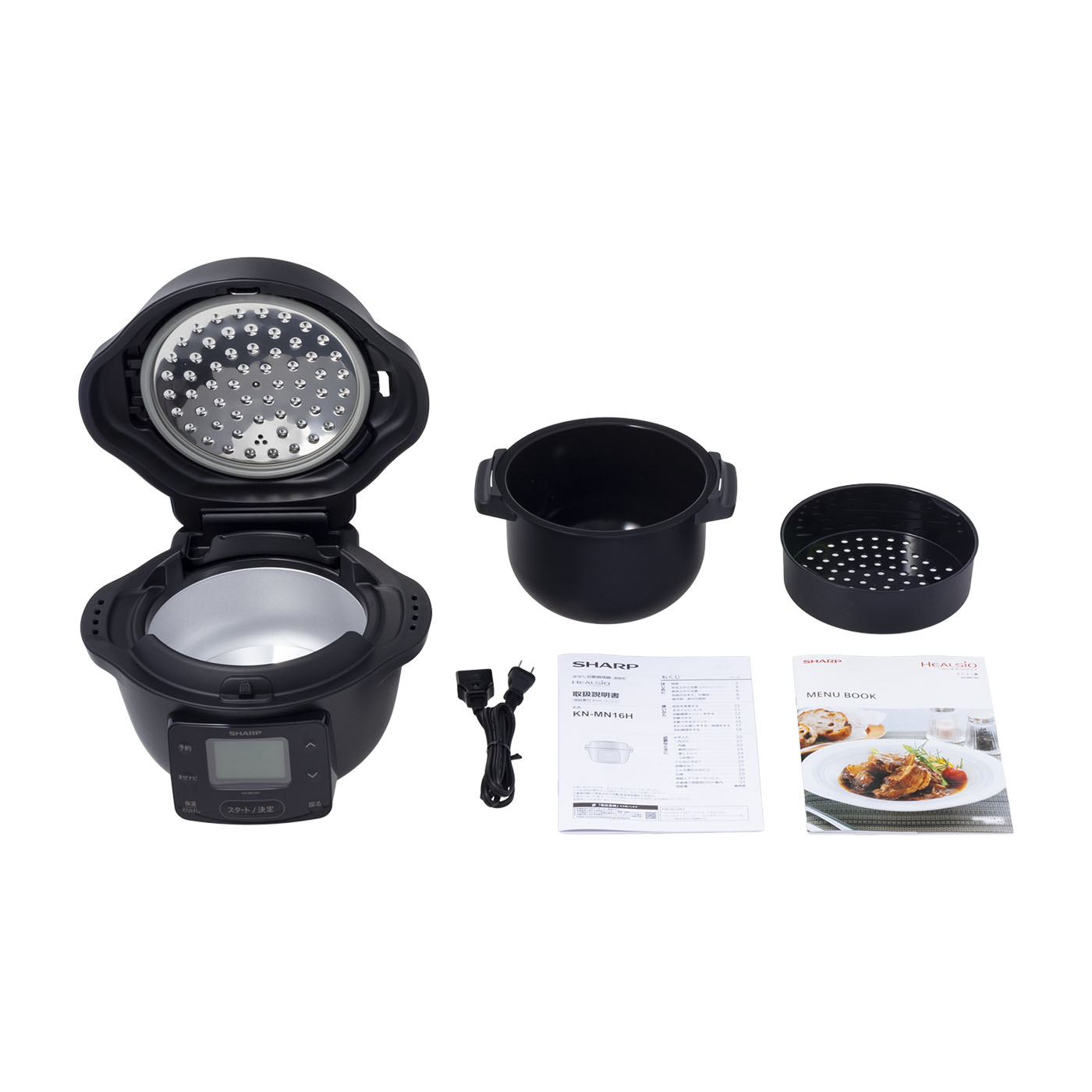 新品未使用 シャープ ヘルシオ ホットクック KN-MN16H-B ブラック SHARP シャープ KN-MN16H-B(ブラック系) 自動調理鍋 ヘルシオ