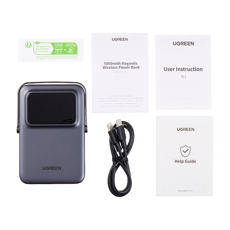 5000mAh マグネット式ワイヤレス充電対応モバイルバッテリー 3