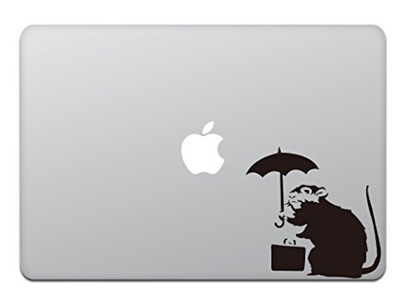 MacBookステッカー アンブレラ ラット バンクシー 1