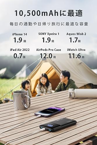 モバイルバッテリー 10500mAh 4