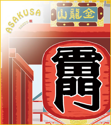 ご当地土産色紙4枚セット-浅草 2