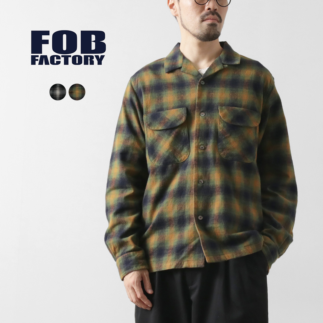 FOB FACTORY ネルオープンカラーシャツ 1