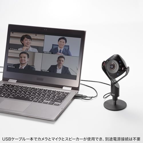 スピーカー内蔵360度Webカメラ 4