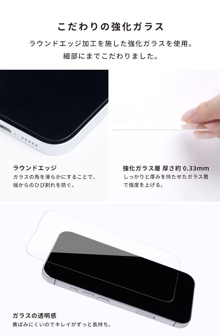 ラウンドエッジ強化ガラス 画面保護シート 9