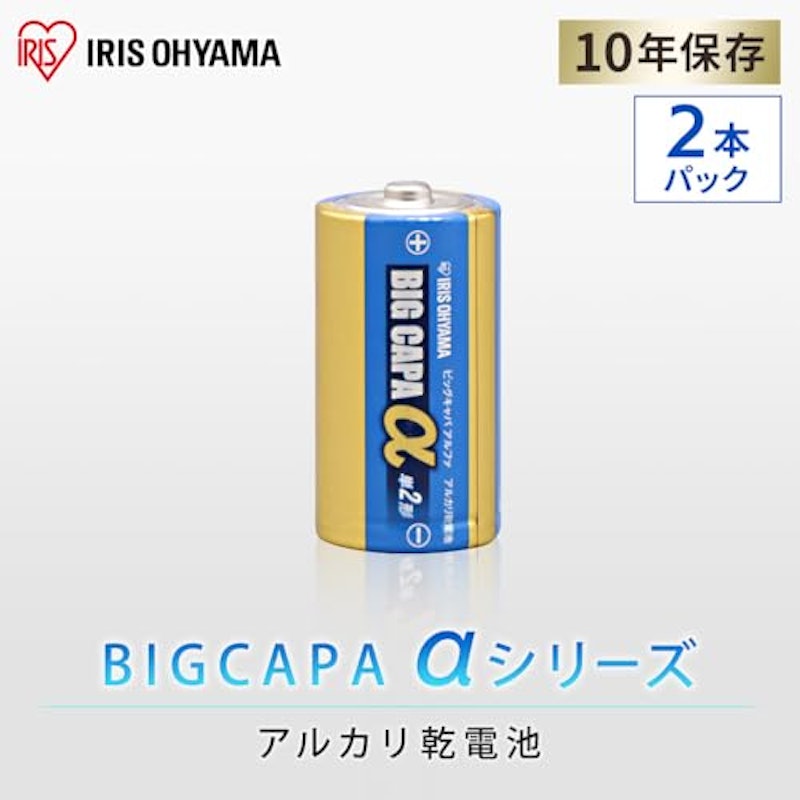 BIG CAPA α 乾電池 単2 アルカリ 2本パック 2