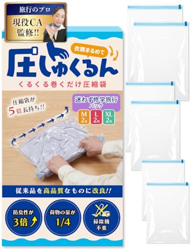 圧しゅくるん 衣類圧縮袋 1
