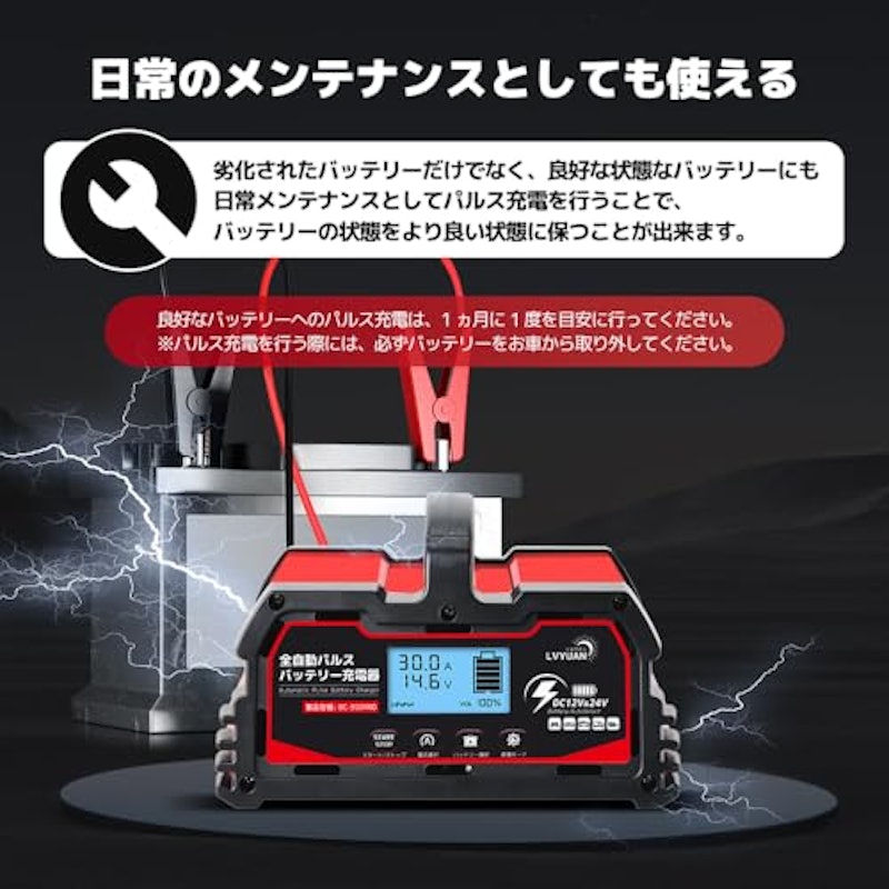 定格30A パルスバッテリー充電器 4