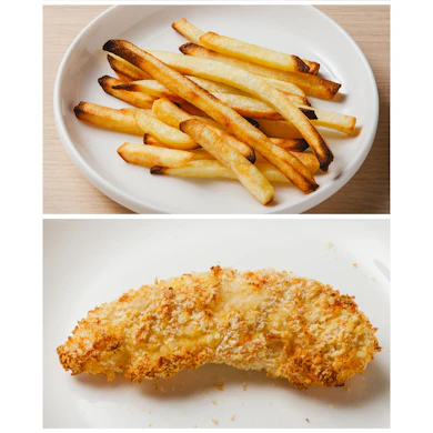 冷凍ポテトは中の甘みまで感じられる!ささみかつは衣が軽やかに仕上がる