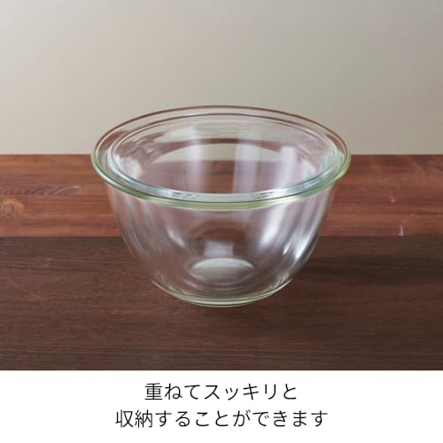 レンジフタ付き耐熱ガラス製ボウル2個セット 4