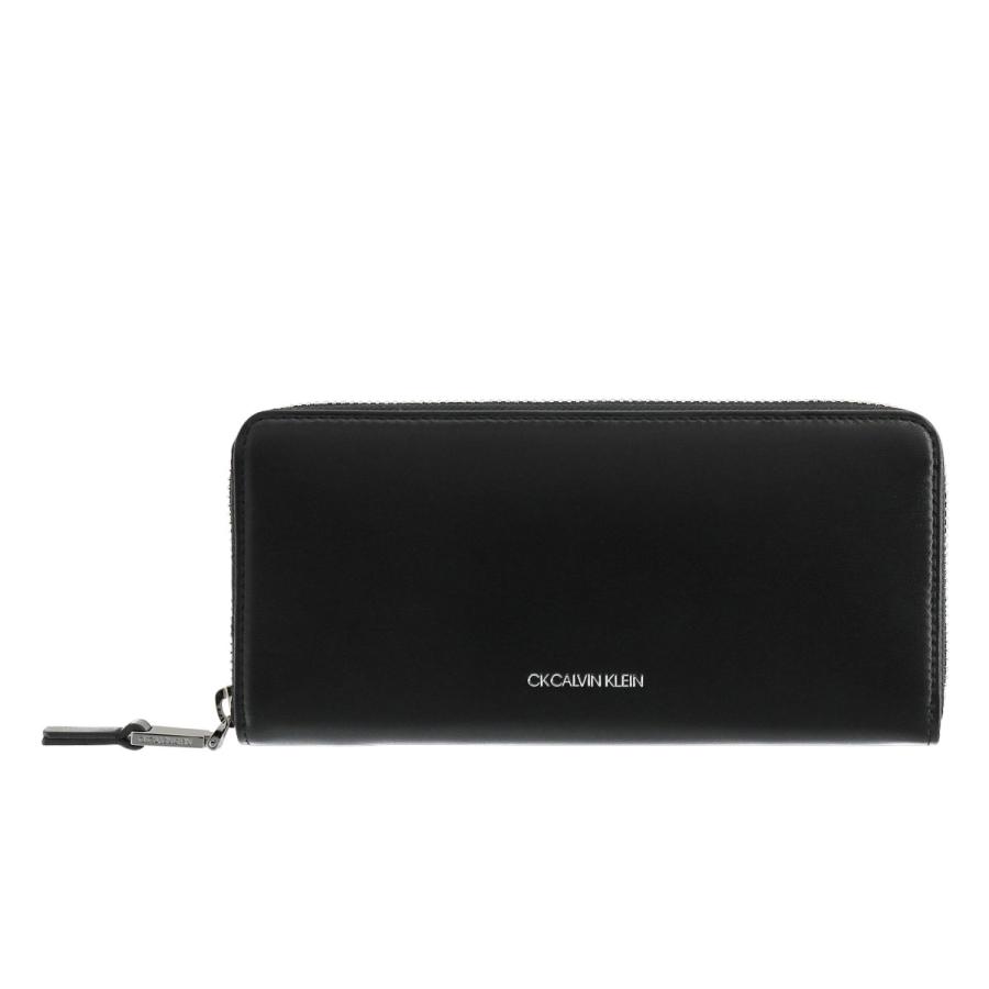 【新品】カルバンクライン ラウンドジップ 長財布 ブラック CKロゴ型押し Calvin Klein（カルバン・クライン） 財布 型押しブランドロゴ