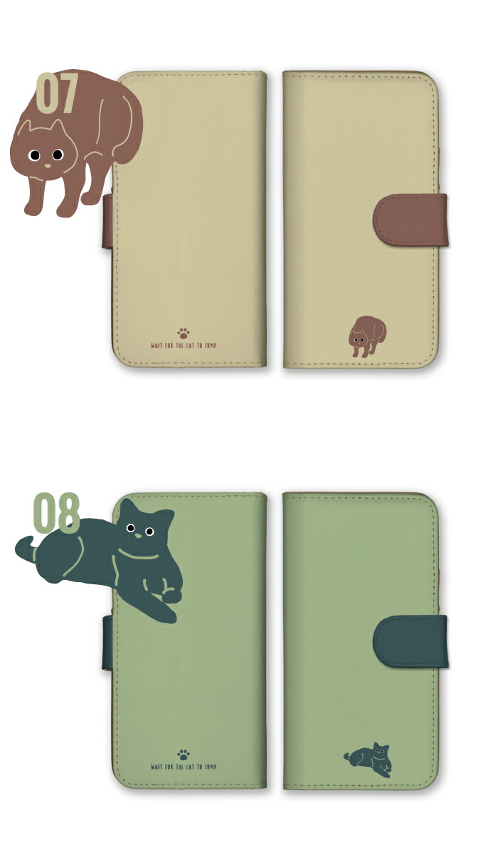全機種対応 手帳型スマホカバー 猫 5