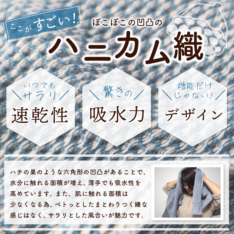 ハニカム織バスタオル 2