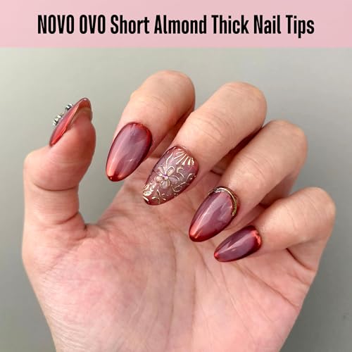 Short Almond Thick Clear Nail Tips 3