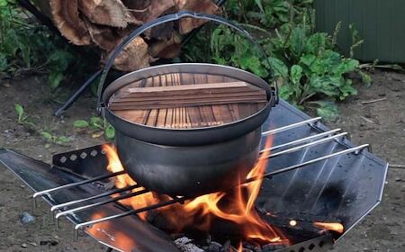 木蓋付きキャンプ焚火鍋 2