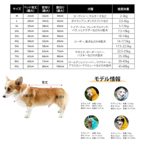 ペット犬用レインコート 6