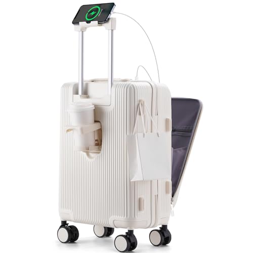 スーツケース　機内持ち込み　白 キャリーケース 白 Lサイズ 拡張機能 軽量 TSAロック スーツ