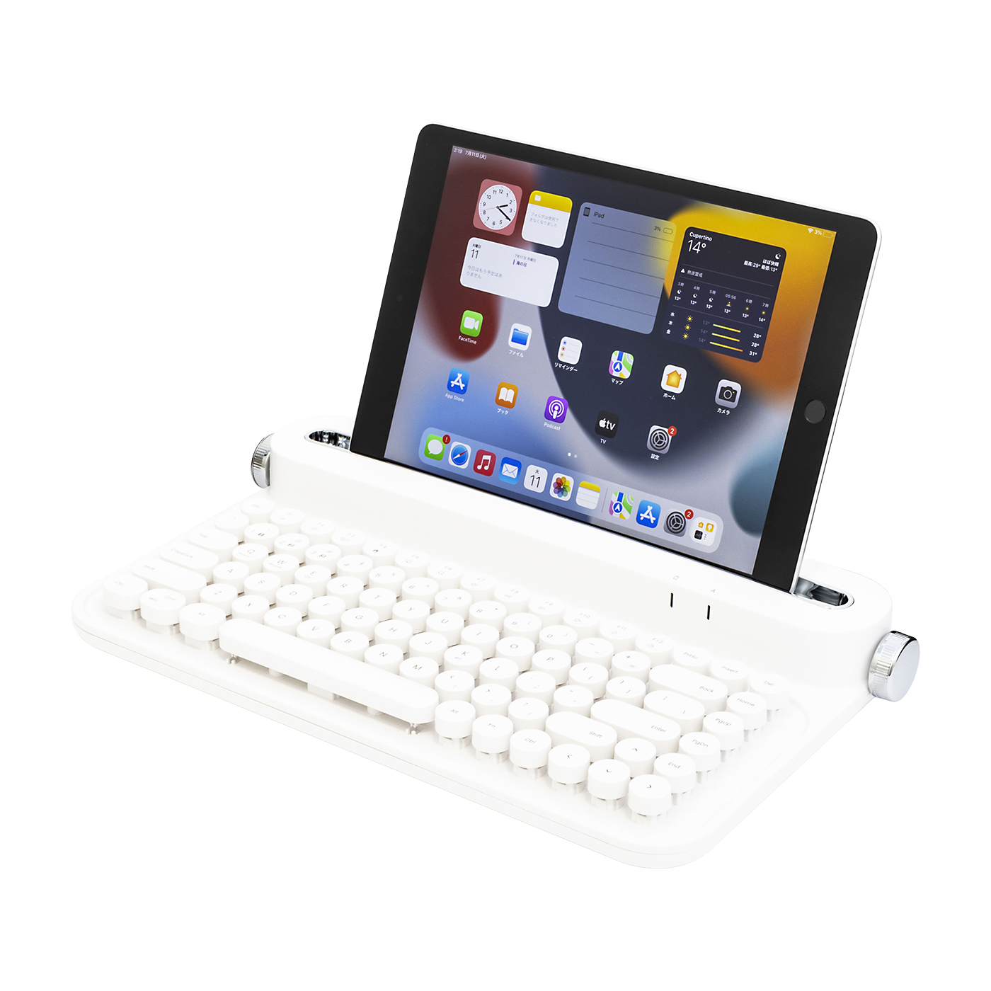 YUNZII ACTTO B303 ワイヤレスキーボード YUNZII ACTTO B303 ワイヤレス キーボード タイプライター ホワイト