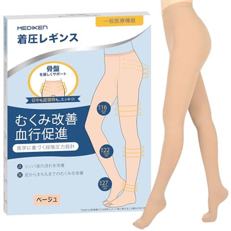着圧レギンス 足つき