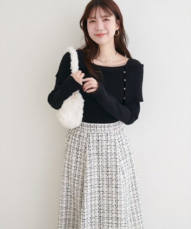 natural couture オフショルデザインニット 3