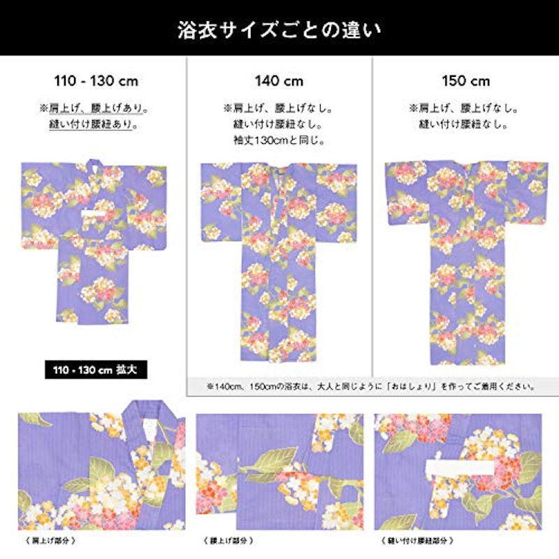 浴衣3点セット ガールズ レトロC 5