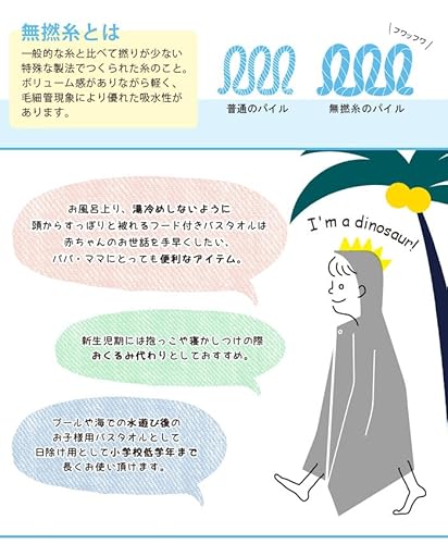 フード付バスタオル【 恐竜 】 3