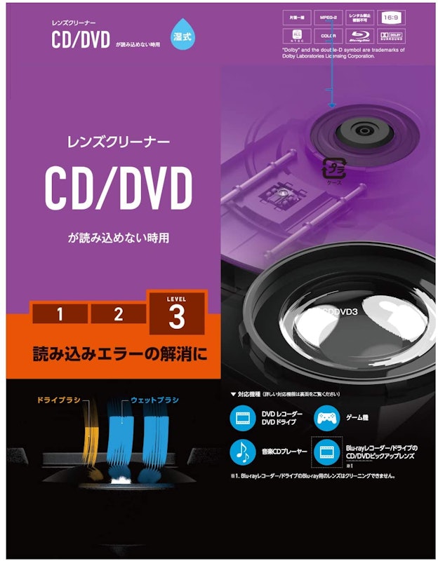 レンズクリーナー CD/DVD用 1