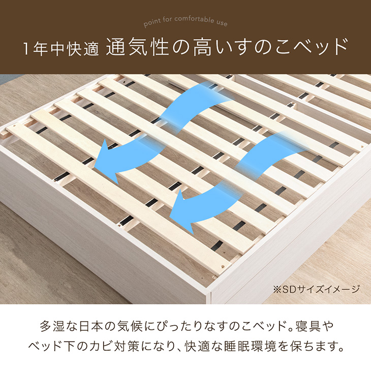 収納付きすのこベッド 3
