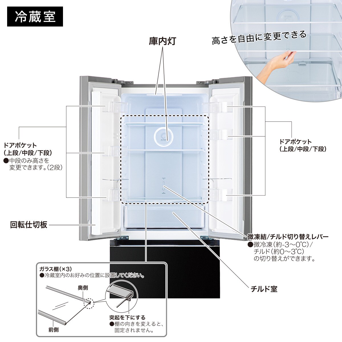 320L ファン式冷蔵庫  4