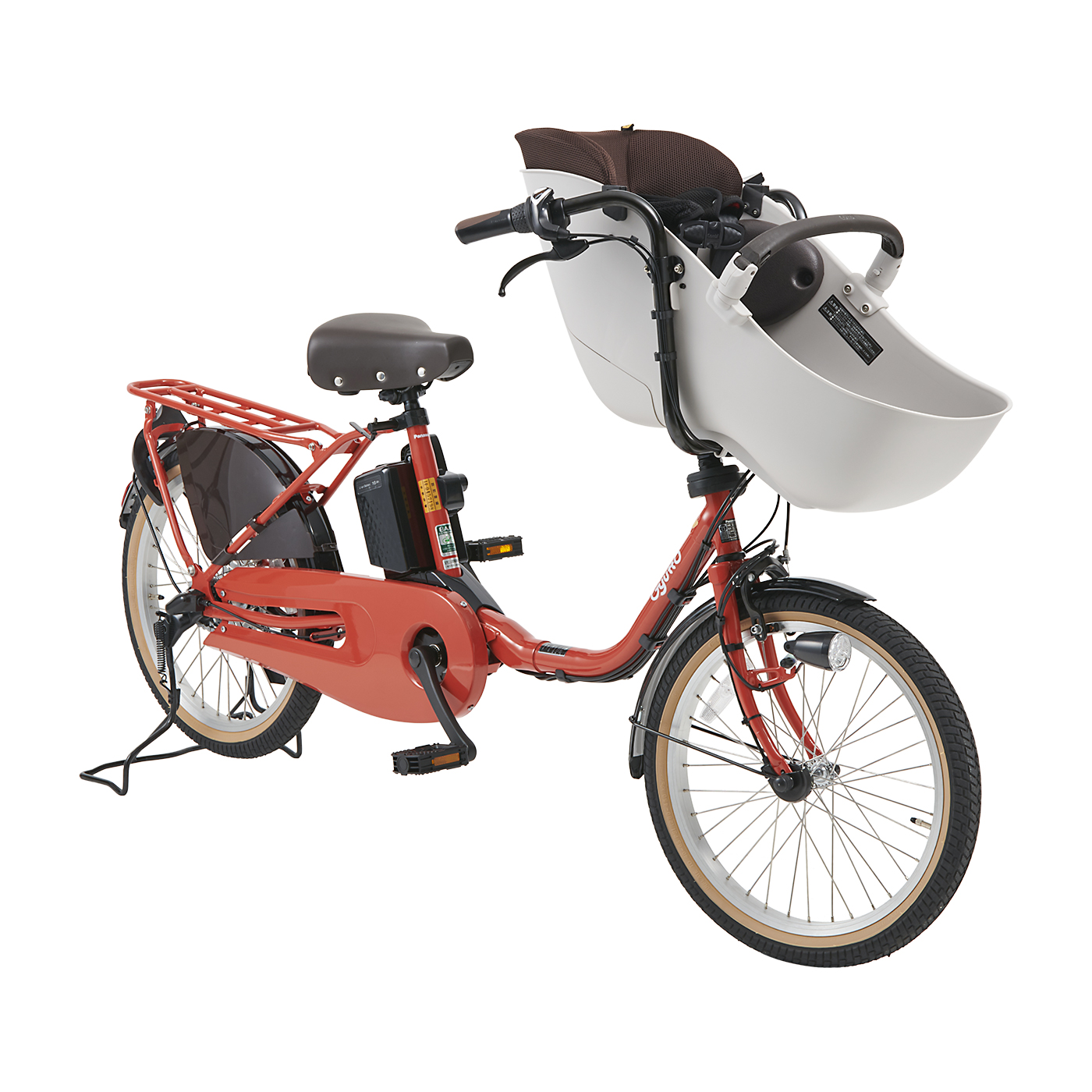 ふらっかーずシュシュ(非電動)赤色 チャイルドシート＋カバー付き