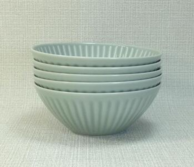 西海陶器 φ14.5cmの小鉢5個組 花ふわりグレー 2