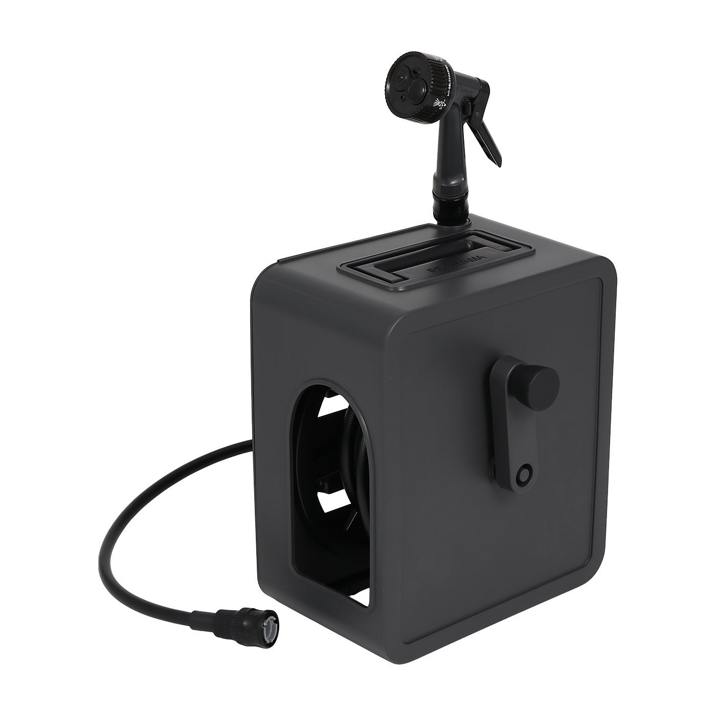 水撒きホース 20m 散水 水撒きホースリール SK20833 ブロンズリール グリーン (M) ホース ホースリール 20m 散水ホース カバー付き スリム S