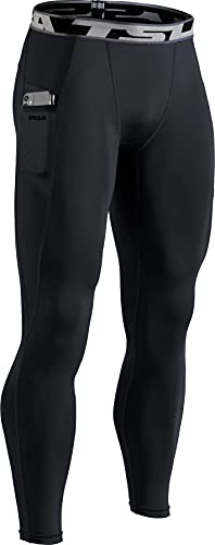 TSLA Mens Thermal 3/4 Compression Pants Winter Base Layer Bottoms Athletic Sports Capri Leggings & Running Tights 